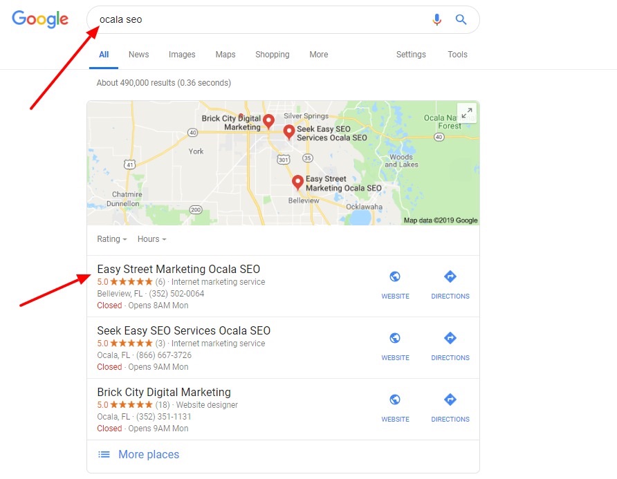 easy street seo results pic