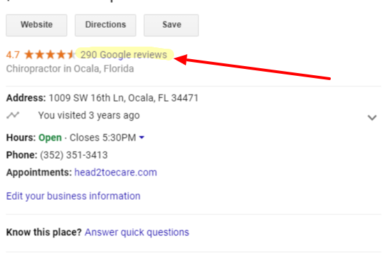 google my business reviews