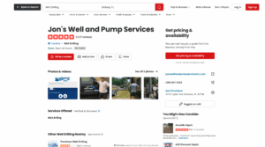 THE LOCAL SEO PLAYBOOK 6 jons well and pump yelp page